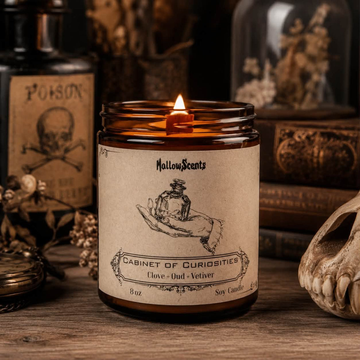 Cabinet of Curiosities Wood Wick 8 oz Soy Candle