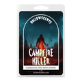 Hallowscents Campfire Killer product packaging with a silhouette of a person by a campfire in a forest.
Horror Wax Bars. Horror Candles. Spooky Wax Bars. Horror Candles. Horror Bath and Body. Spooky bath and body. 