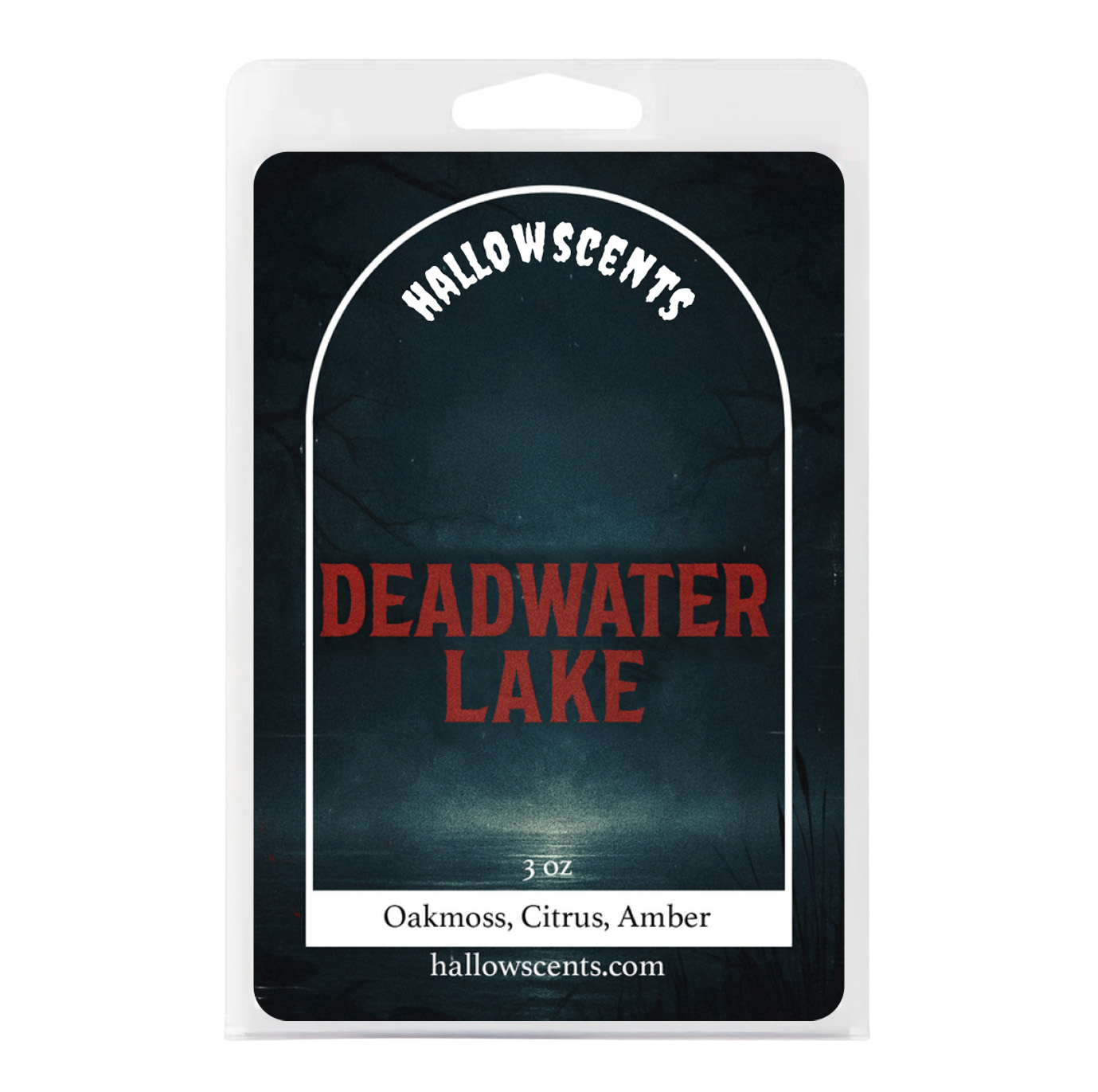 Hallowscents Deadwater Lake wax melt package on a white background
Horror Wax Bars. Horror Candles. Spooky Wax Bars. Horror Candles. Horror Bath and Body. Spooky bath and body. 
