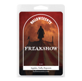 Hallowscents Freakshow packaging with a silhouette of a person and text on a red background
Horror Wax Bars. Horror Candles. Spooky Wax Bars. Horror Candles. Horror Bath and Body. Spooky bath and body. 