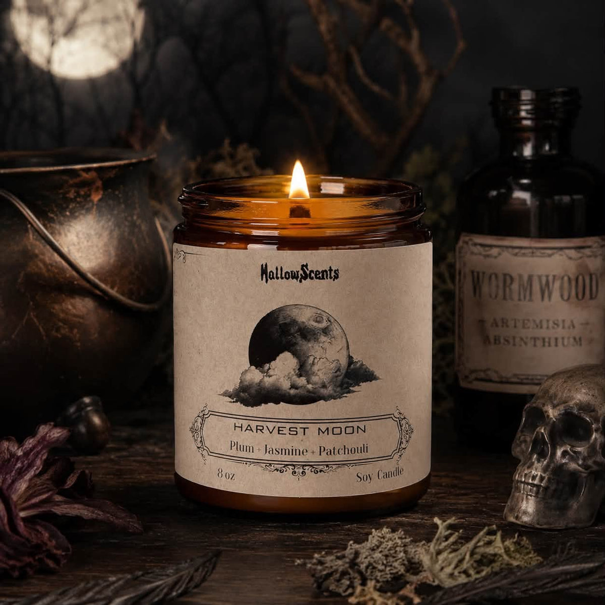 Harvest Moon Wood Wick 8 oz Soy Candle