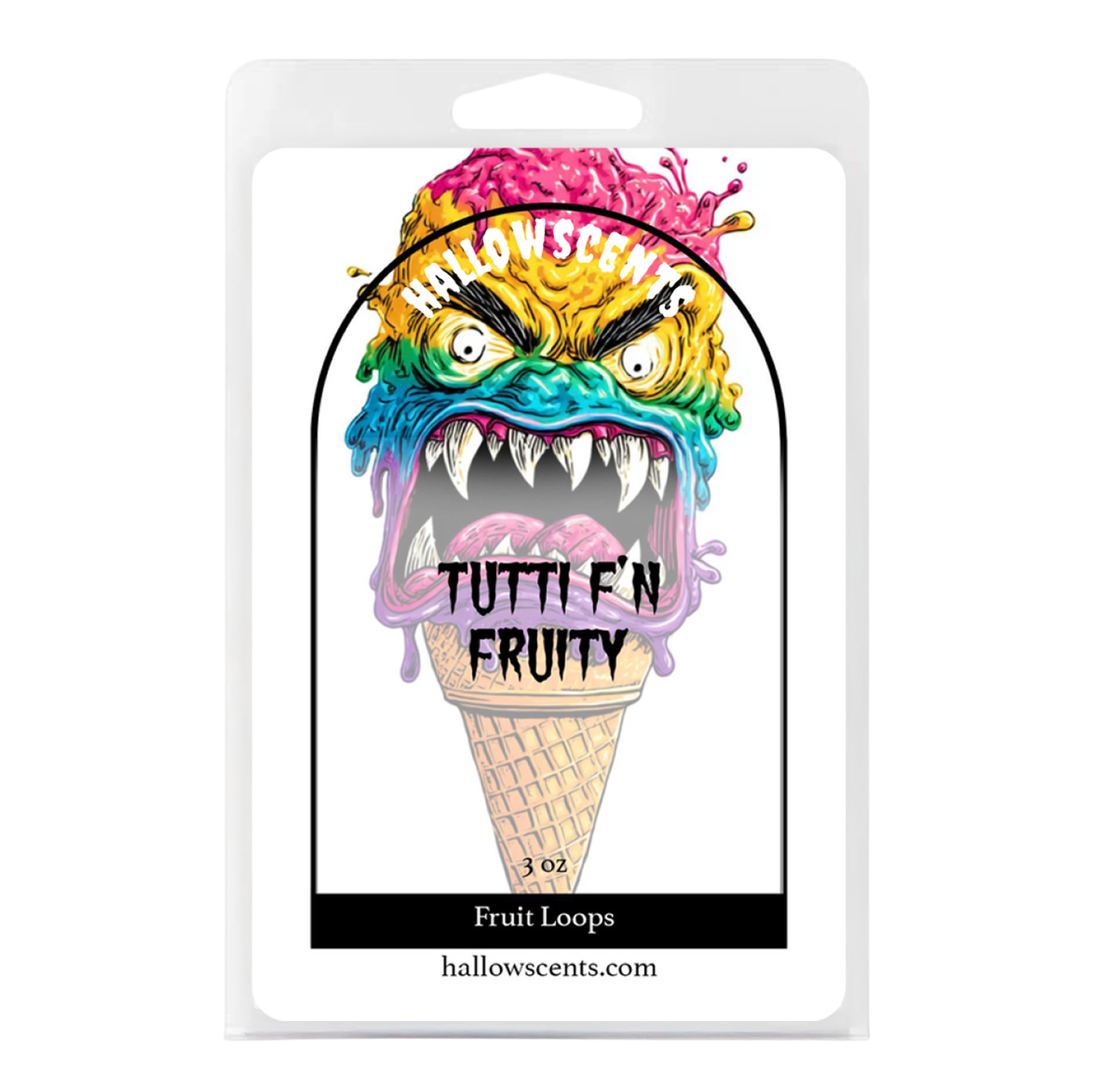 Fruit Loops cereal box with a colorful monster design on a white background
Horror Wax Bars. Horror Candles. Spooky Wax Bars. Horror Candles. Horror Bath and Body. Spooky bath and body. 