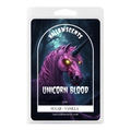Packaging of HalloWScents Unicorn Blood with a purple unicorn illustration on a dark background.
Horror Wax Bars. Horror Candles. Spooky Wax Bars. Horror Candles. Horror Bath and Body. Spooky bath and body. 