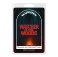 Packaging of HalloWscents 'Watcher in the Woods' candle with dark background and red text.
Horror Wax Bars. Horror Candles. Spooky Wax Bars. Horror Candles. Horror Bath and Body. Spooky bath and body. 