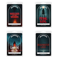 Four Halloween-themed product packages with different titles on a white background.
Horror Wax Bars. Horror Candles. Spooky Wax Bars. Horror Candles. Horror Bath and Body. Spooky bath and body. 